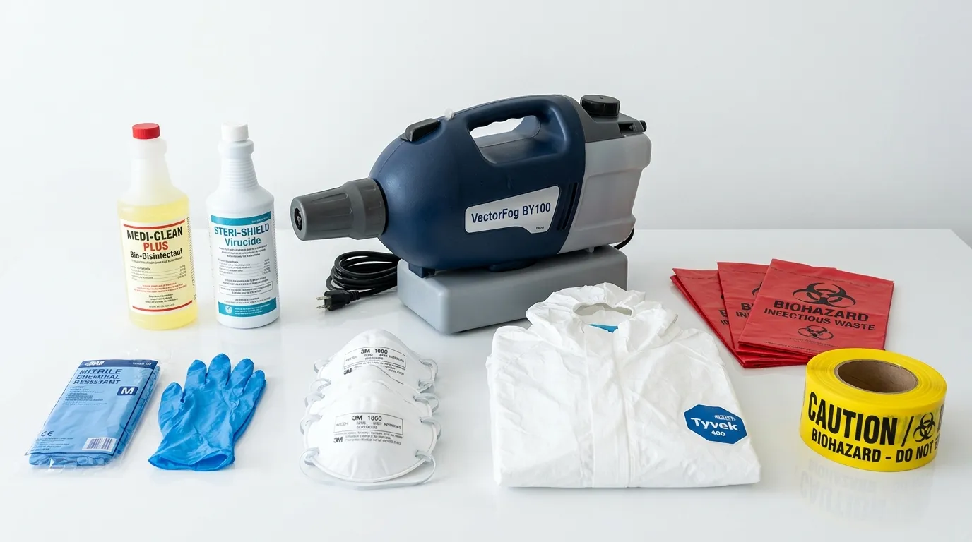 Professional biohazard remediation crew working in Holden