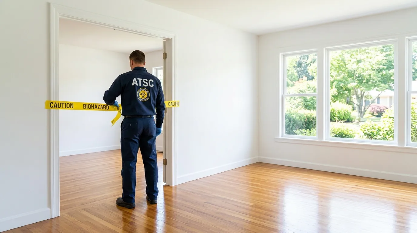 Certified biohazard cleanup crew performing Decomposition Cleanup in Holden